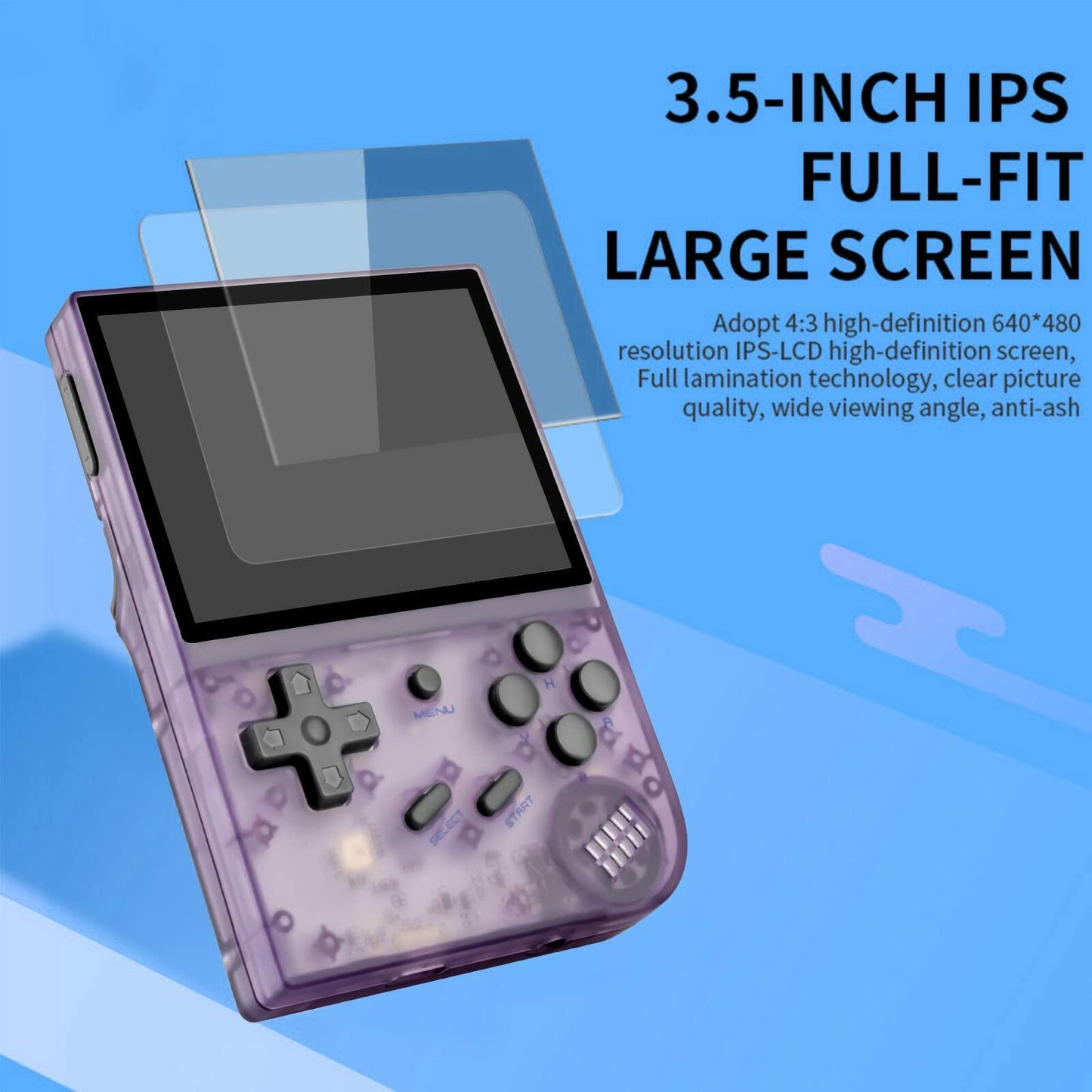 Anbernic RG35XX Handheld Retro Game Console - Transparent Purple