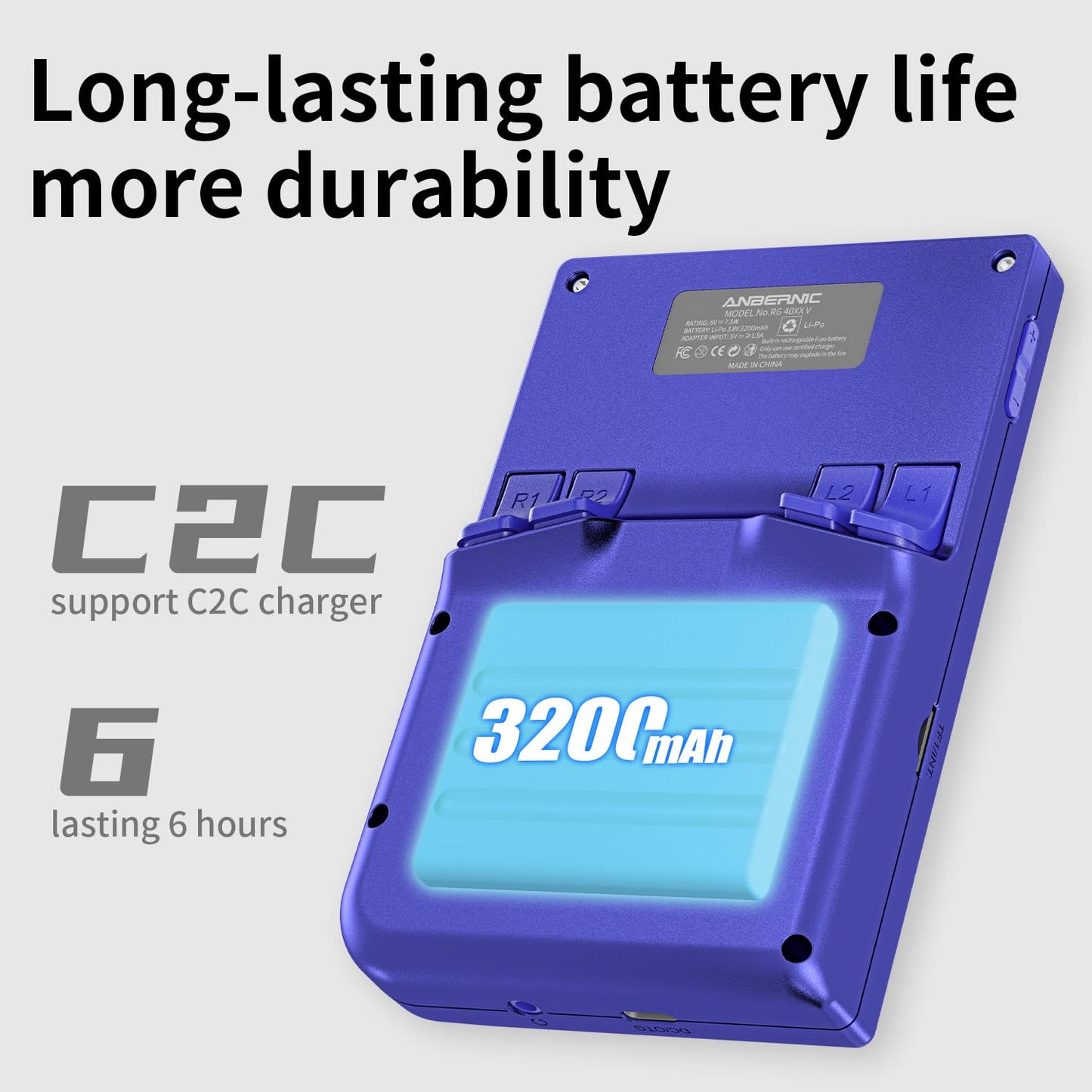 ANBERNIC RG40XX V - Retro Handheld Game Console - Blue