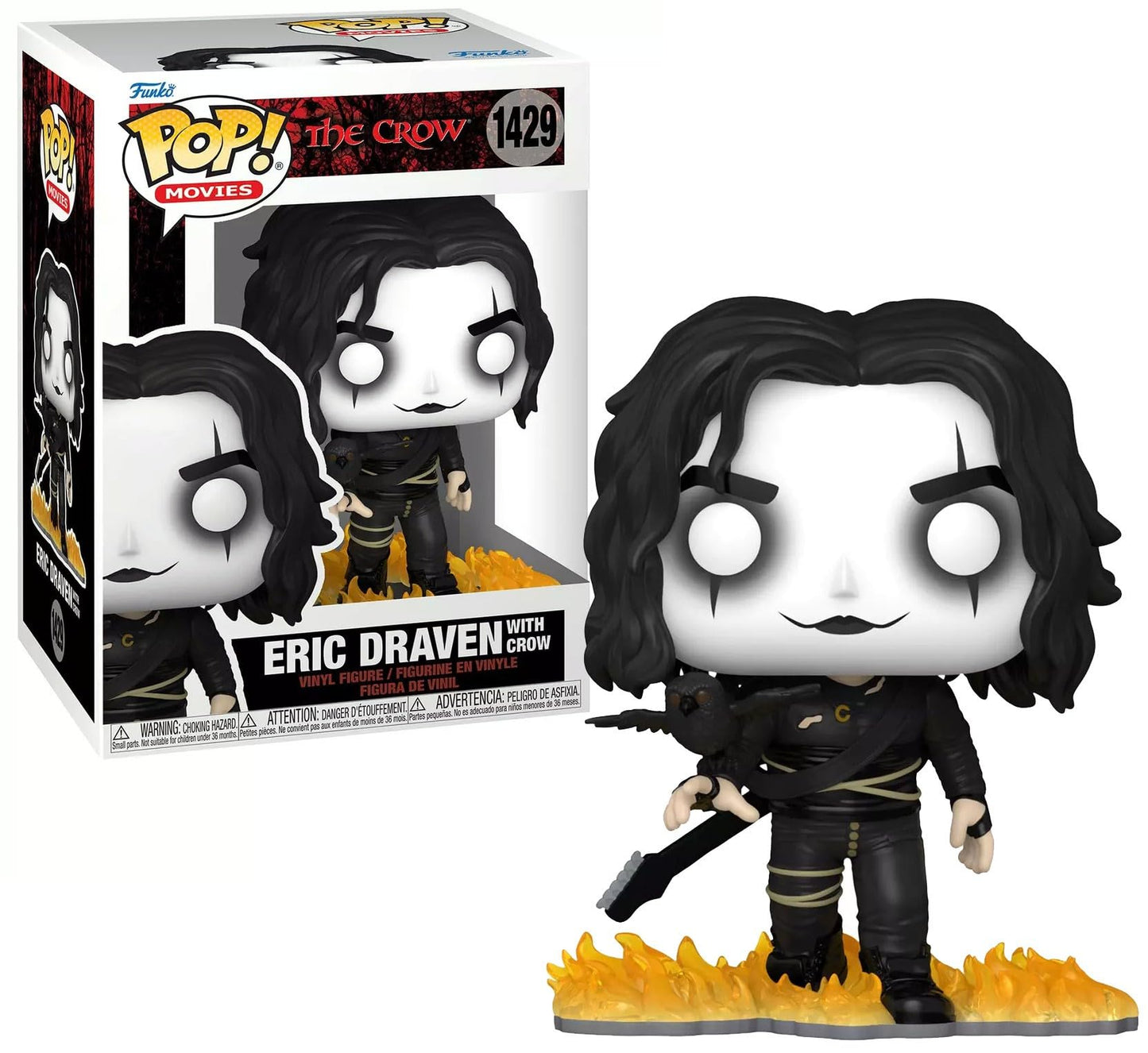 Funko Pop! Movies #1429 - The Crow- Eric Draven with crow - Hot Topic Exclusive (Glow)