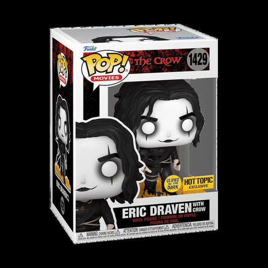 Funko Pop! Movies #1429 - The Crow- Eric Draven with crow - Hot Topic Exclusive (Glow)