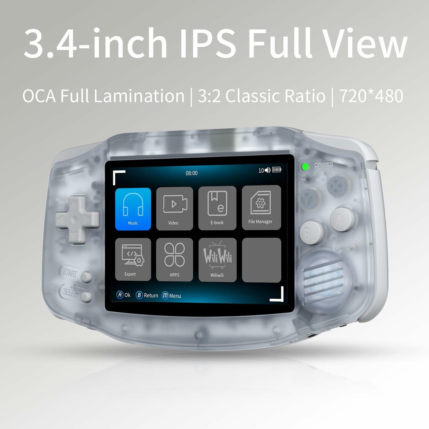 RG34XX Retro Handheld Game Console - Glacier